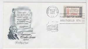TurtlesTradingPost - Jefferson Credo 1960 #1141 FDC - Artmaster Cachet - Picture 1 of 1