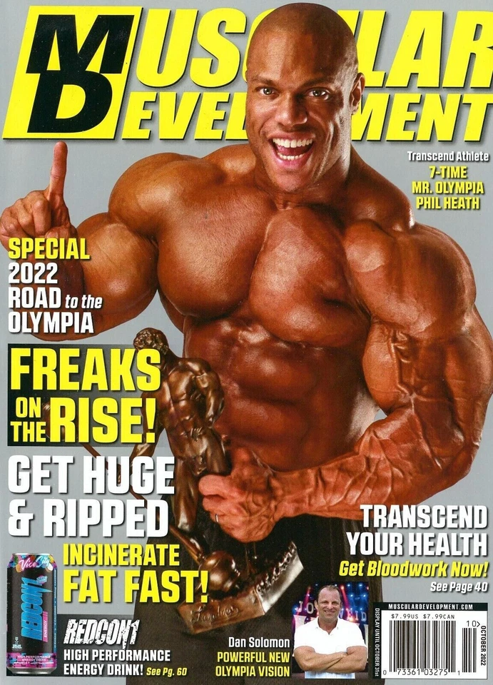 MUSCULAR DEVELOPMENT MAGAZINE | OCTOBER 2022 | 7-TIME MR. OLYMPIA PHIL HEATH - Image 1 of 1