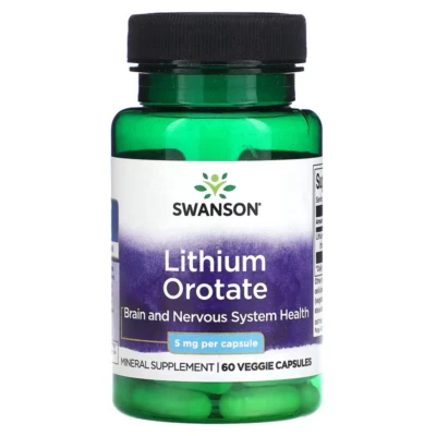 Lithium Orotate, Orotato de litio 5 mg, 60 Capsules, Swanson, ENVÍO 48 / 72 H