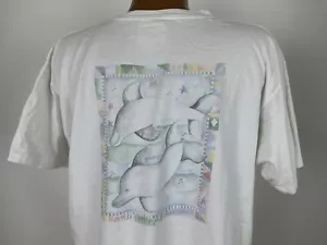 T-shirt vintage anni 90 delfino grande tienili a cantare Australia spiaggia natura oceano - Foto 1 di 16