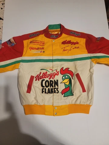 Vintage Terry Labonte Jacket Yellow Kelloggs Corn Flakes 90s Nascar Racing Cover