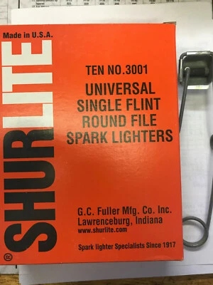 SHURLITE SINGLE FLINT ROUND FILE SPARK LIGHTERS 1 BOX OF 10