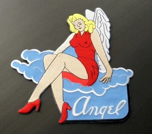 PARCHE CHAQUETA BORDADA GRANDE NARIZ ANGEL GIRL ARTE PIN UP FUERZA AÉREA USAF 8 PULGADAS - Imagen 1 de 1