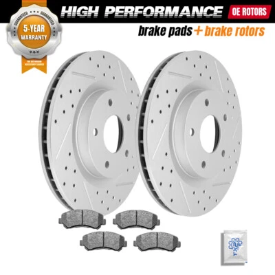 Kit de rotores dianteiros + pastilhas de freio para 2008 2009 2010 2011 2012 2013 Nissan Rogue - Imagem 1 de 4