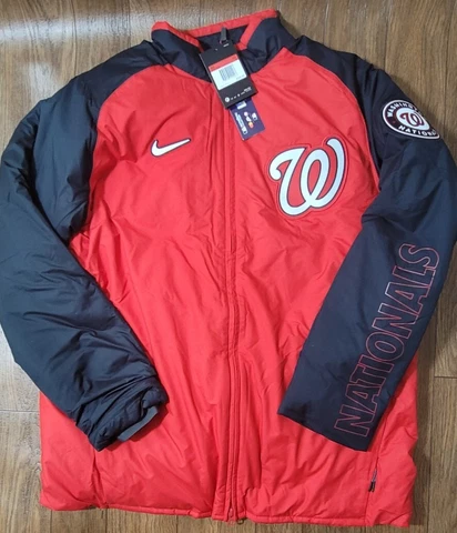 Nike Men's MLB Nationals Reds On-Field Home Dugout Jacket Sz L NKAU Down Fill Cover