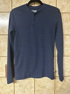 Eddie Bauer Eddie's Comfort Long Sleeve Thermal Henley in Navy, Base Layer XL - Picture 1 of 9