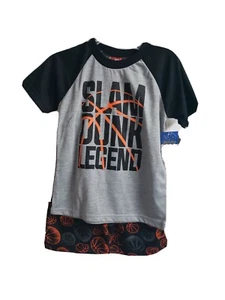 Tuff Guys Shorts & Top Set "Slam Dunk Legend" size 7 Gray Black #C8M - Picture 1 of 2