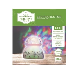 Holiday Time "Let It Snow" LED Indoor Christmas Projector Battery Powered NEW - Picture 1 of 3
