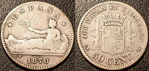 Espagne - Gouvernement provisoire - 50 centimos argent 1870 SN-M argent TB !  - Imagen 1 de 1