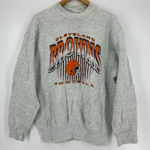 Salem Sportswear Sweater Men's L Gray Cleveland Browns NFL Football Vtg 1995 Cover