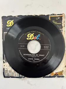 Louis Prima “Wonderland By Night” Vinyl 45 Dot Records VG+ Condition 1960 - Picture 1 of 3