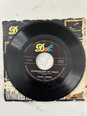 Louis Prima “Wonderland By Night” Vinyl 45 Dot Records VG+ Condition 1960 - Image 1 of 3