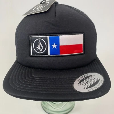 VOLCOM Hat Cap Black RWB Star FLEXFIT O/S Mesh Snapback The Classics NWT - Image 1 of 4