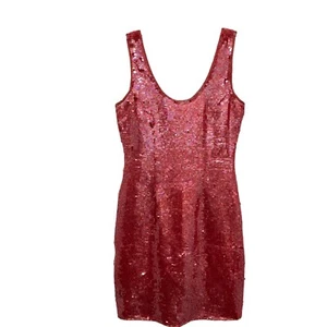 Lawrence Kazar Cocktail Dress Women Size Petite Small Sequin Shimmer Bright Pink - Picture 1 of 13