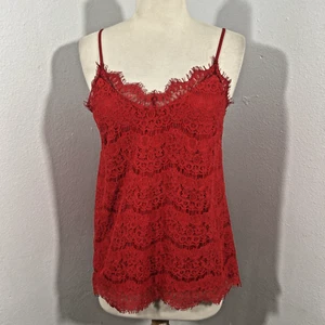 Monteau Top Womens M Red Lace Fairycore Festival Coquette Y2K - Picture 1 of 7