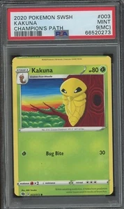 ERROR Pokemon SWSH Kakuna Champion's Path #003/073 PSA 9 (MC) MINT MISCUT 1/1? - Picture 1 of 2