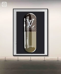 Louis vuitton Pill Luxury Canvas Poster Wall Art - Picture 1 of 6