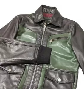 Dsquared2 Mens Pure Pelle Leather Biker Jacket Bomber IT 46 UK 36 RRP £1875 - Picture 1 of 12