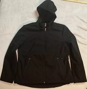 Avalanche Soft Shell Hooded Faux Fur Lined Womens Black Coat Jacket Size XL - Picture 1 of 8