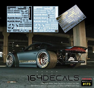 RWB STELLA ARTOIS Water Slide Decal White Toner  1/24 - 1/28 Dicast RC Model#171 - Image 1 of 4