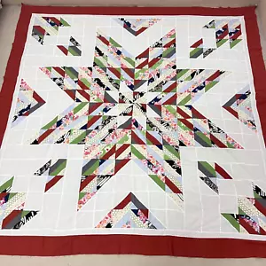 Handgefertigt Original Boughs of Holly Baumwolle Patchwork Quilt Top/Topper 86x86" - Bild 1 von 4