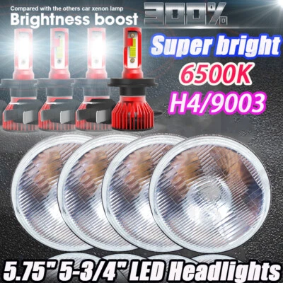 4pcs 5.75 5-3/4" inch round LED Headlight for Chevy GMC  C1 C2 1963-1982 - Изображение 1 из 4