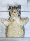 STEIFF Tabby Cat Hand Puppet ~ 1950-60s German Mohair Vintage Kitty Toy Germany