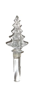 Wine Bottle Stopper Clear Evergreen Christmas Tree Decanter Barware Liquor Glass - Picture 1 of 3