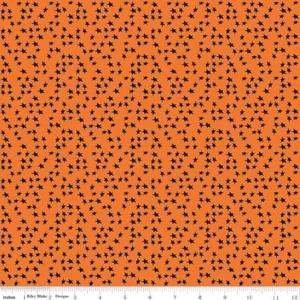 RBD ~ Beggar's Night - C14504 Orange Stars  - 100% Cotton - per half yard - Picture 1 of 2