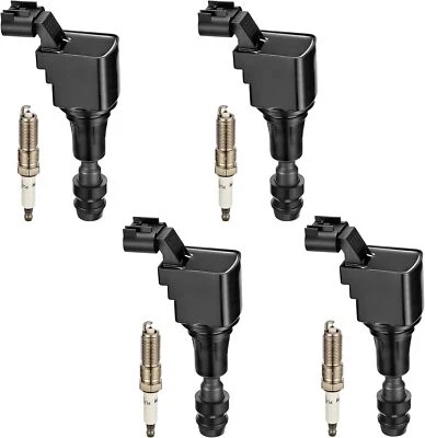 Pacote com 4 bobinas de ignição e velas de ignição compatíveis com Chevy Malibu Equinox HHR Buick UF491 - Imagem 1 de 4