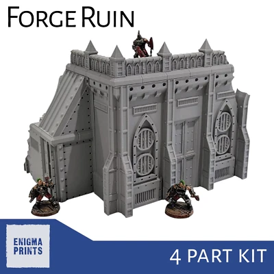 ENIGMA PRINTS Forge Ruin - 28mm 3D Printed Industrial Terrain for Tabletop Wargaming