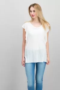 Free People Easy Flutter Sleeve T-Shirt Tee Size Small UK 10 Ivory We the Free - Picture 1 of 4