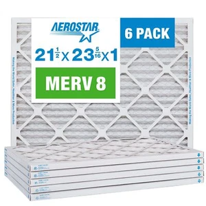 Aerostar 21 1/2x23 5/16x1 MERV 8 Air Filter, 6 Pack (21 1/2" x 23 5/16" x 3/4") - Picture 1 of 5