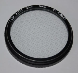 Carl Zeiss Jena 58SL 58mm Slip-On 8x Cross Filter - vgc - Picture 1 of 2