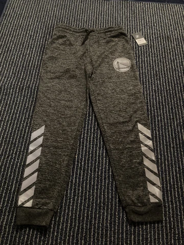 NWT Youth Large Reflective Grey Golden State Warriors NBA Basketball Sweatpants Cover