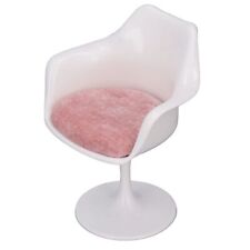 SPYMINNPOO Dollhouse Pink Round Feet Casual Rotatable Chair, Dollhouse Furniture