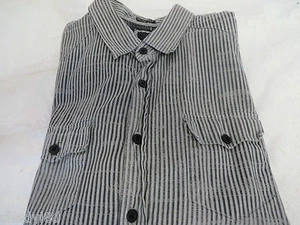 BKE BUCKLE Slim Fit XL Stripe Gray Western Yoke Shirt VGC - Picture 1 of 7