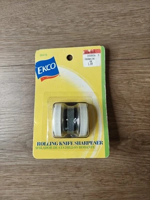 Afilador de cuchillos rodantes de metal Ekco vintage nuevo en paquete 00476 - Imagen 1 de 4