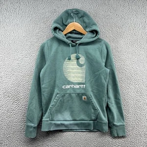 Carhartt Hoodie Womens Extra Small 0 2 Blue Rain Defender Sweatshirt Jacket - Picture 1 of 12