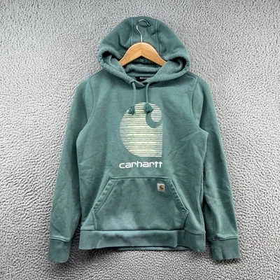 Carhartt Hoodie Womens Extra Small 0 2 Blue Rain Defender Sweatshirt Jacket - Image 1 of 4