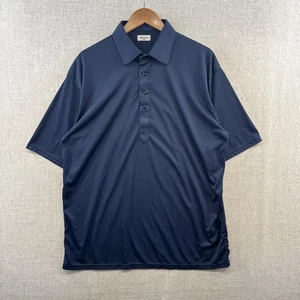 Collars & Co Dress Collar Polo Shirt Mens XL Blue Navy Solid Short Sleeve Adult - Picture 1 of 15