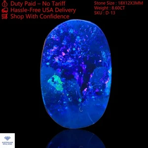8.60 Cts Lab-Created Doublet Opal Pendant Making Oval Cabochon 18x12x3 mm - Picture 1 of 11