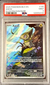 2025 POKÉMON BULLONE NERO EN AXEW ILLUSTRAZIONE RARA #145 COME NUOVO 💎 PSA 9 - Foto 1 di 6