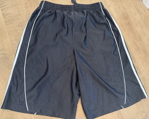 Vintage Adidas Dazzle Basketball Shorts Men L Shiny Silky Black Baggy Y2K Large - Picture 1 of 7