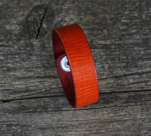 Orange Lederarmband, Damenmanschette, Herrenarmband, Lederaccessoires. - Bild 1 von 8