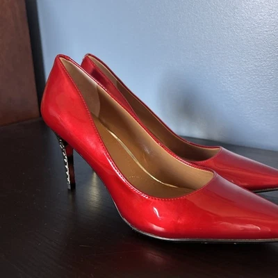 J Renee Red patent Leather With Gold Heel SZ 8.5 - Image 1 of 4