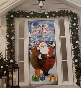 Christmas Door Cover 72x30 Santa Door Cover Santa Christmas Door Cover  72x30 - Picture 1 of 3