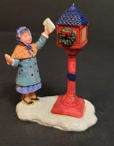 Lemax Christmas Village Town To Santa 32789 Girl Sending Letter Mailbox - Picture 1 of 9