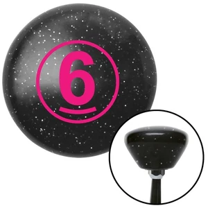 Pink Ball #6 Black Retro Metal Flake Shift Knob w/ M16x1.5 Insert Shifter Auto - Picture 1 of 16