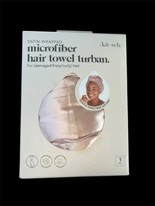 Turbante toalla de microfibra envuelta en satén Kitsch. Para cabello dañado, encrespado y rizado - Imagen 1 de 2